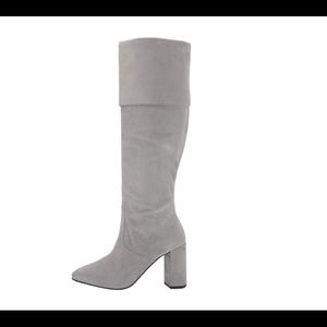 COLE HAAN TESS SLOUCH CUFF KNEE HIGH BOOTS GRAY SUEDE LEATHER NWT SZ 9